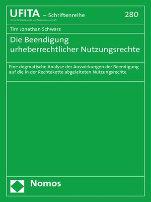 cover image of Die Beendigung urheberrechtlicher Nutzungsrechte